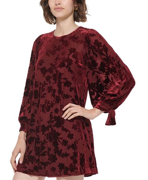 Women's Mini trapeze dress in velvet 